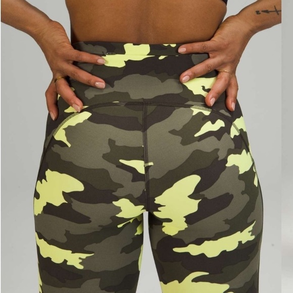 Lululemon Crispin Green Multi Camo Swift Speed High Rise Crop 21” Legging Tight - Picture 6 of 15